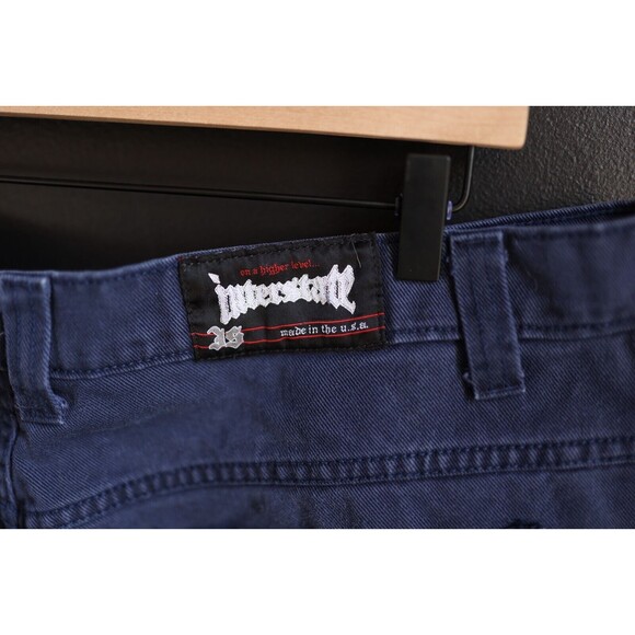 Vintage Interstate IS Baggy Blue Jeans Y2K Skater Hip Hop 42x30 Made in USA - Picture 16 of 16